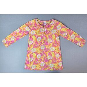 Vintage Gymboree Girls Swim Coverup Size 6 Sunshine Daydream 2004 Floral Mod 70s